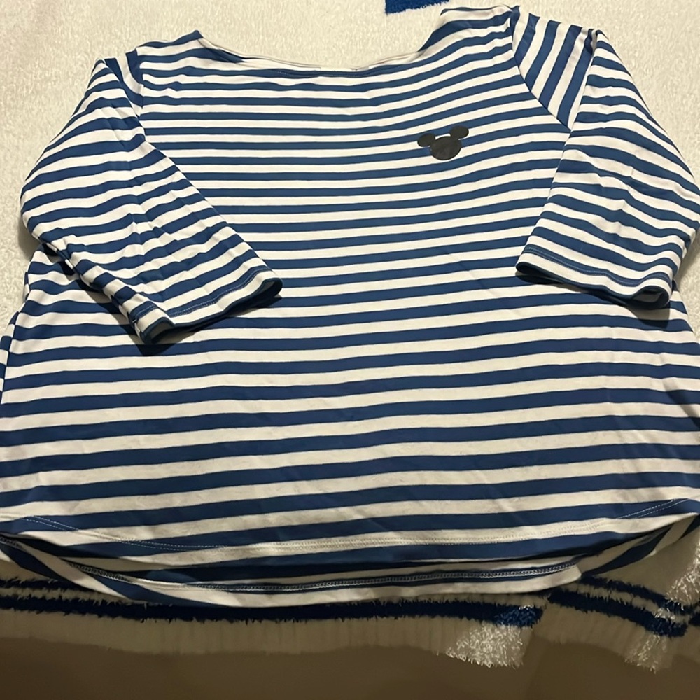 Blue & white striped cotton Disney top.